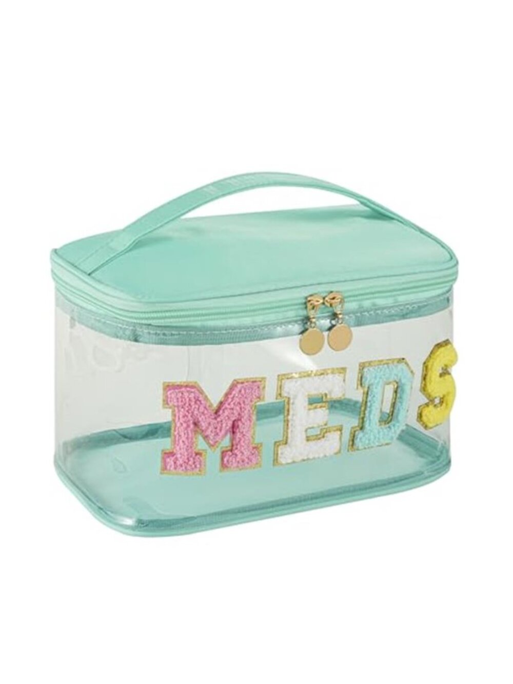 Clear Chenille Letter Medicine Bag Large Waterproof Nylon Travel Organizer Tote